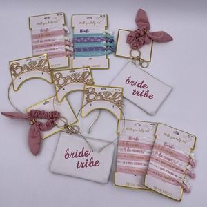 Bride Bridesmaid Lot Headbands Scrunchies Wedding Bridal Party Gifts Favors NEW